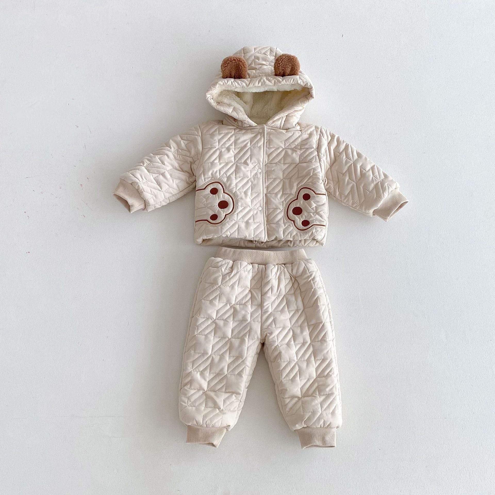 Winter Infant Baby Teddy Paws Pattern Long Sleeves Coat With Thick