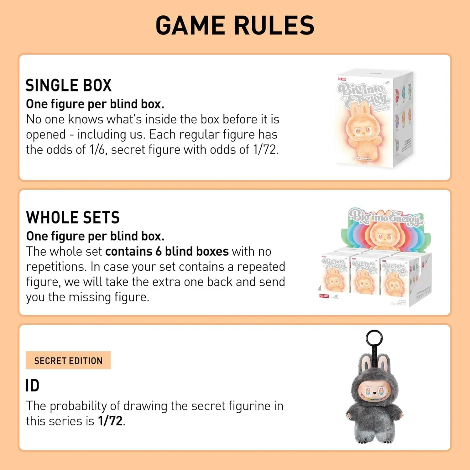 POP MART Labubu Doll The Monsters Big Into Energy Series Blind Box